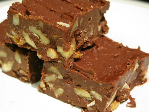 Coconut Oil Chocolate-Walnut Freezer Fudge recipe photo