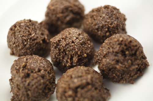 No Bake Coconut Cocoa Chewy Bites with coconut oil Recipe Photo